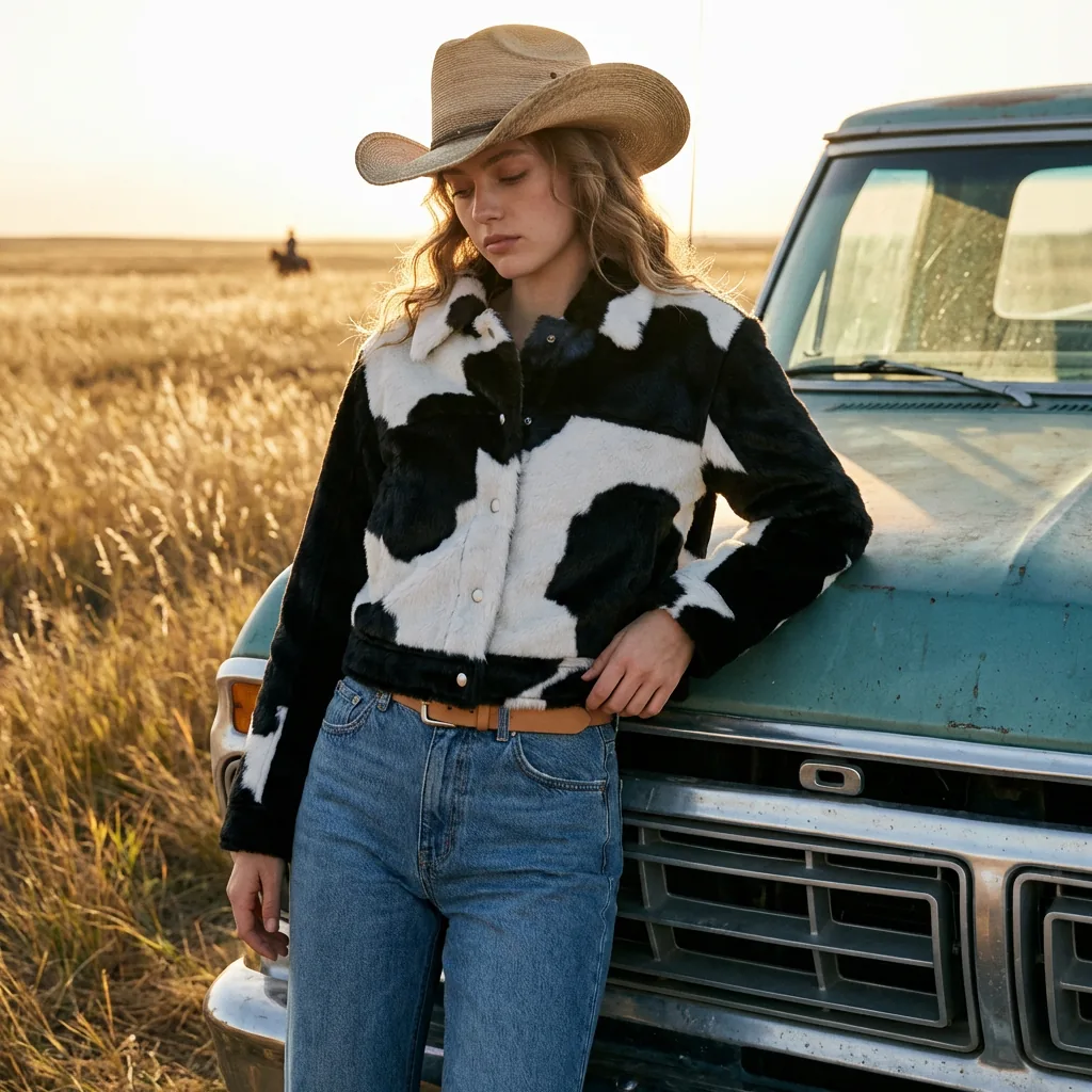 Chamarra Cow Print lifestyle